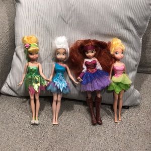 4 TINKERBELL DOLLS, PIRATE FAIRY, PERIWINKLE ETC